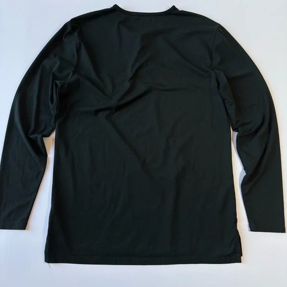 Cuts Clothing AO Henley Split-Hem Long Sleeve Shirt Black Large - Picture 7 of 7
